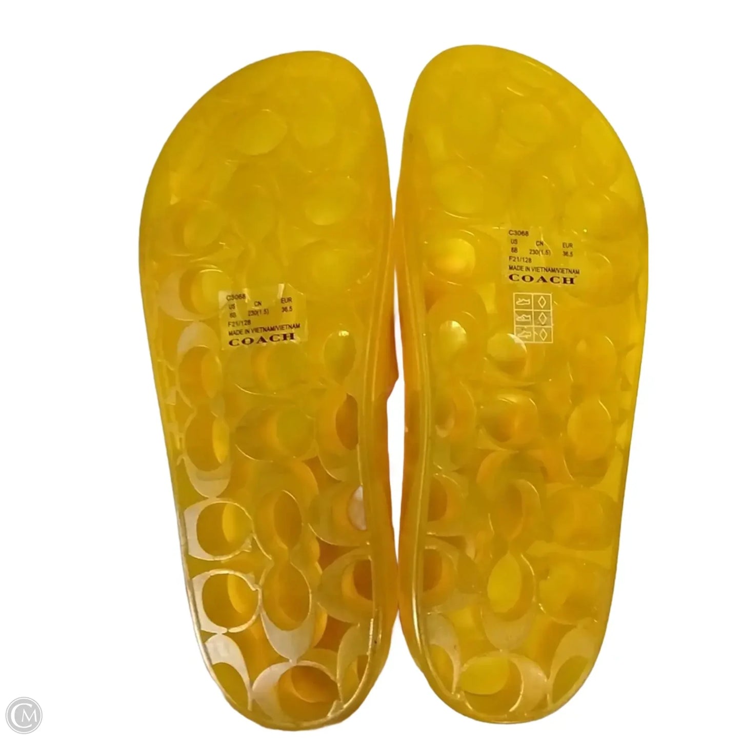 Shoes Designer By Coach In Yellow, Size: 6