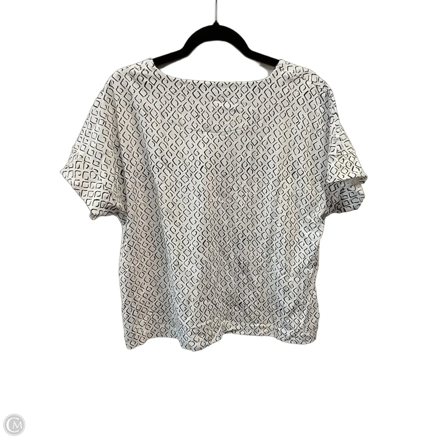 Top Short Sleeve By Chicos In Black & White, Size: L