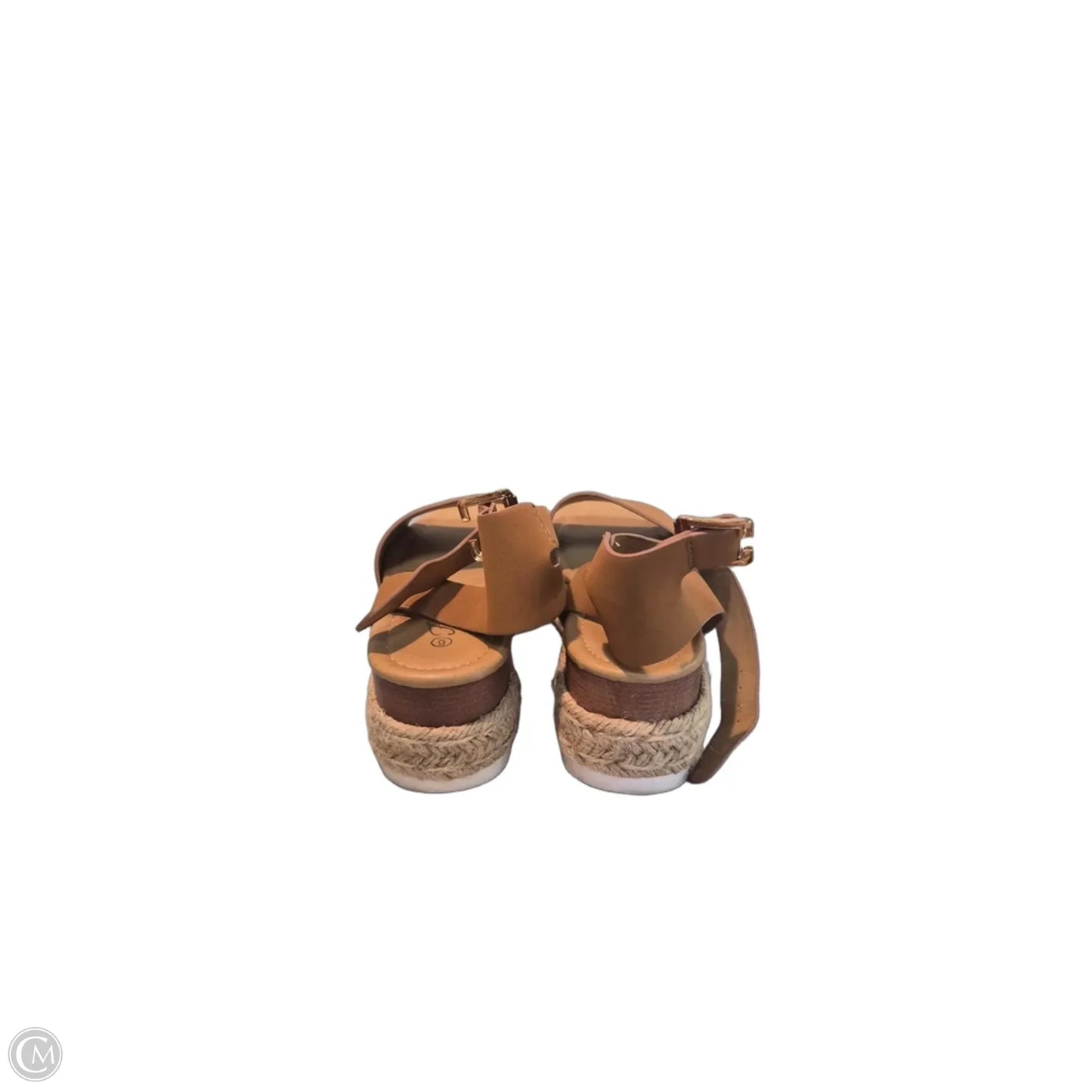 Sandals Heels Platform By Forever In Tan, Size: 6