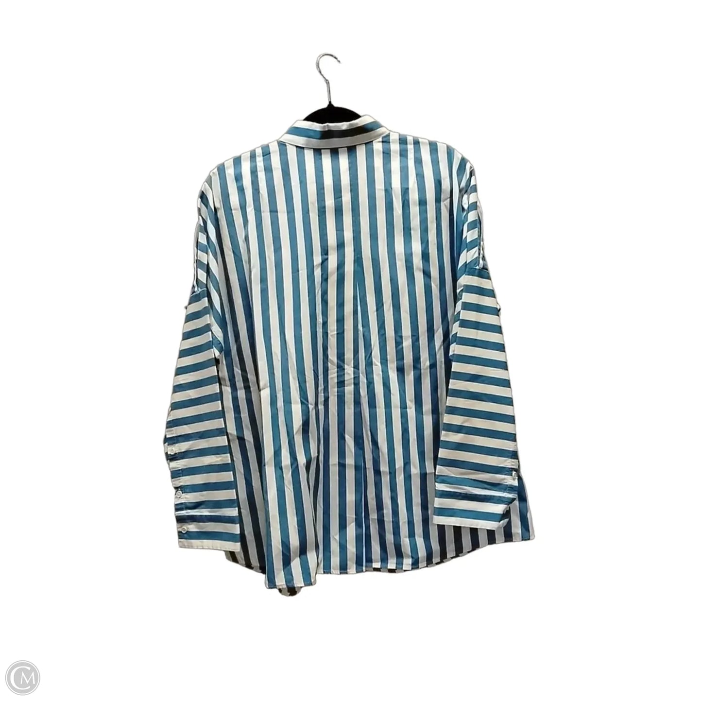 Top Long Sleeve By Akris In Striped Pattern, Size: L