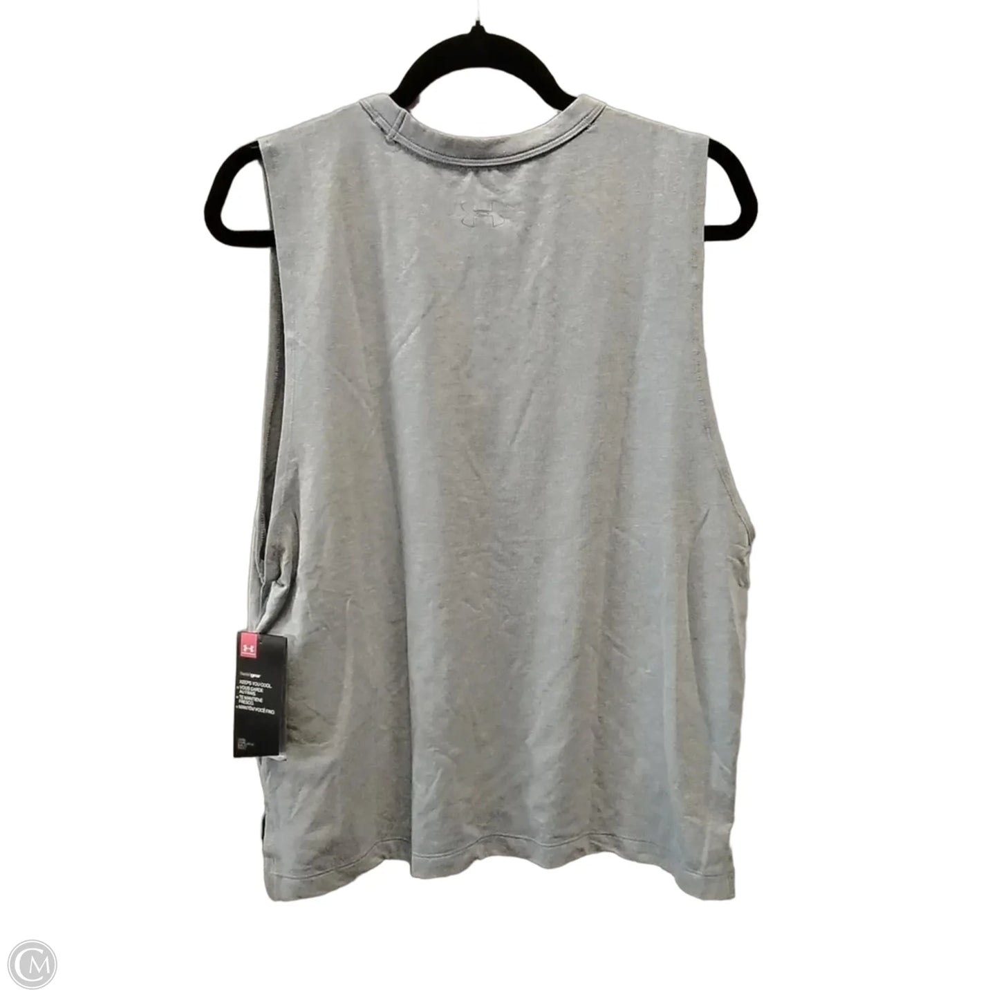 Athletic Top Short Sleeve By Under Armour In Grey, Size: L