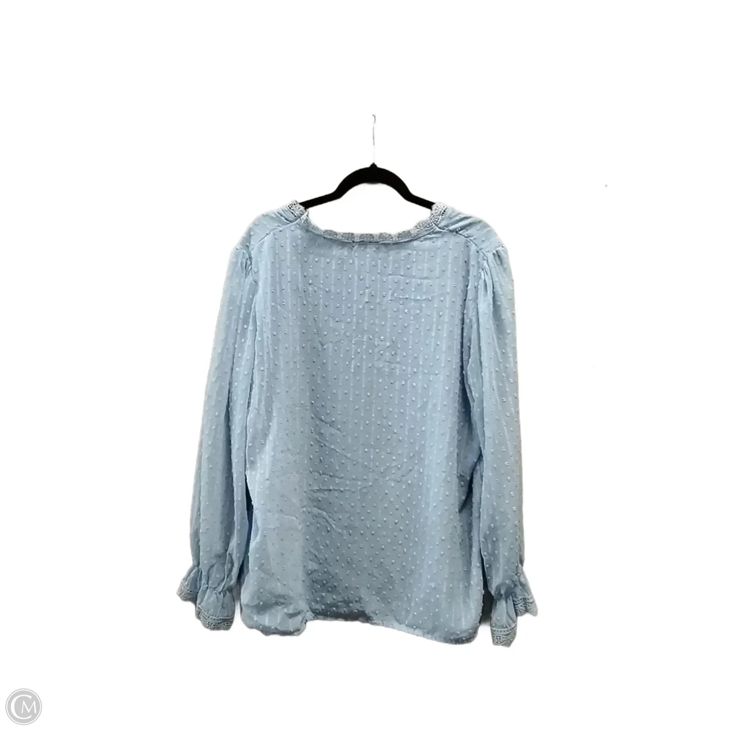 Blouse Long Sleeve By Clothes Mentor In Blue, Size: 2x