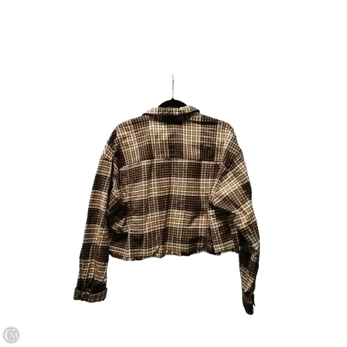 Top Long Sleeve By Cato In Plaid Pattern, Size: L