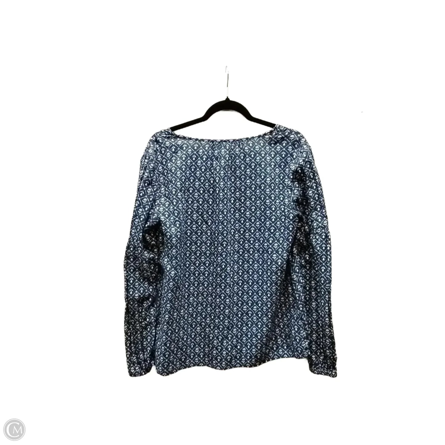 Blouse Long Sleeve By Gap In Geometric Pattern, Size: M