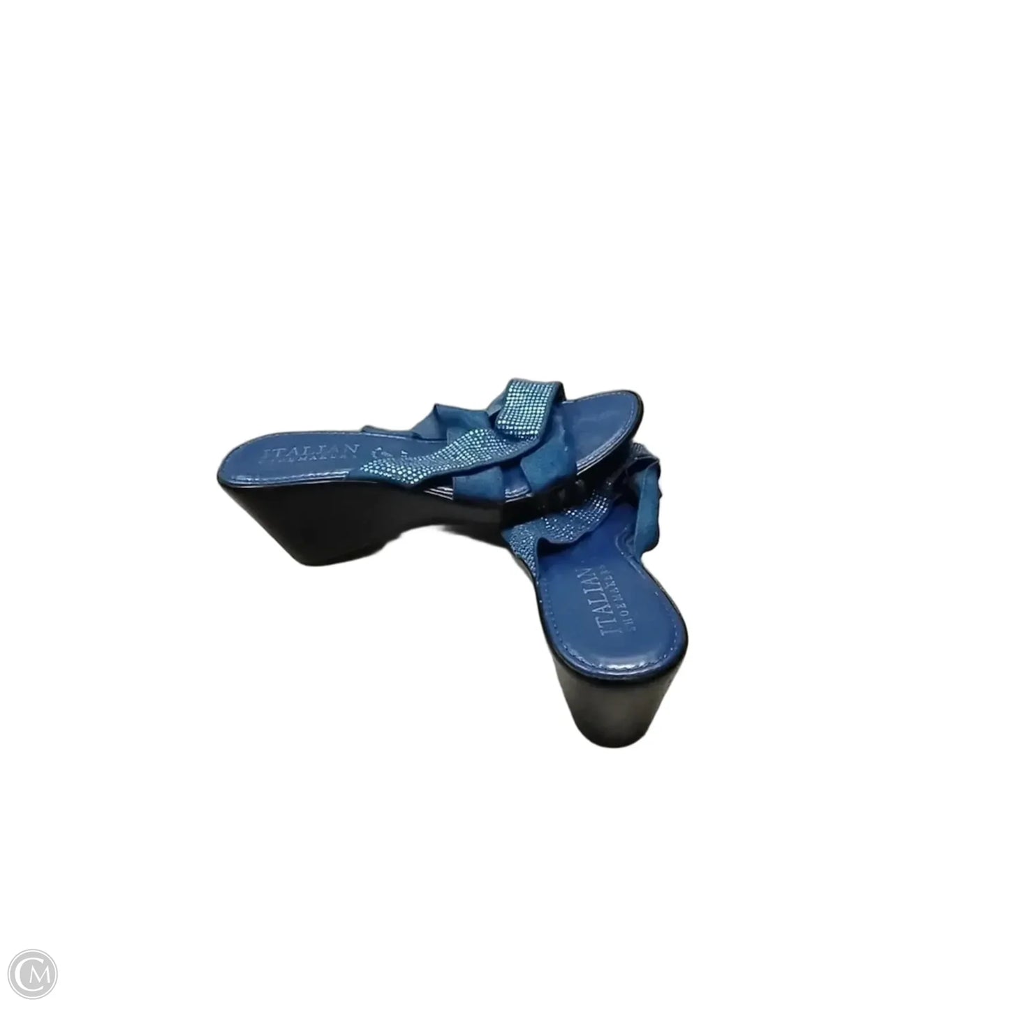 Shoes Heels Wedge By Italian Shoemakers In Blue, Size: 9.5