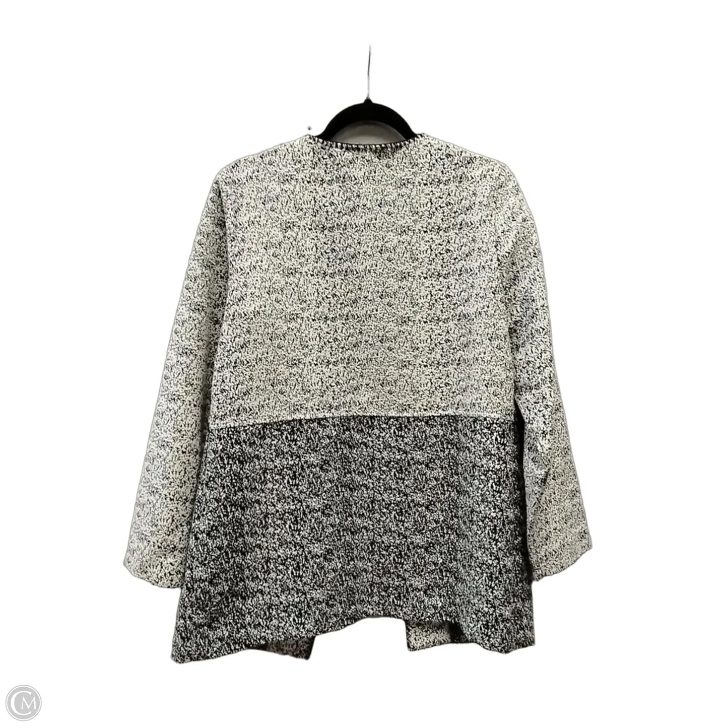 Jacket Fleece By Talbots In Black & White, Size: 12