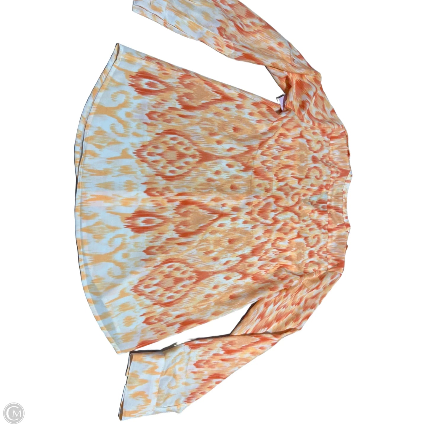 Top Long Sleeve By Calvin Klein In Orange, Size: S