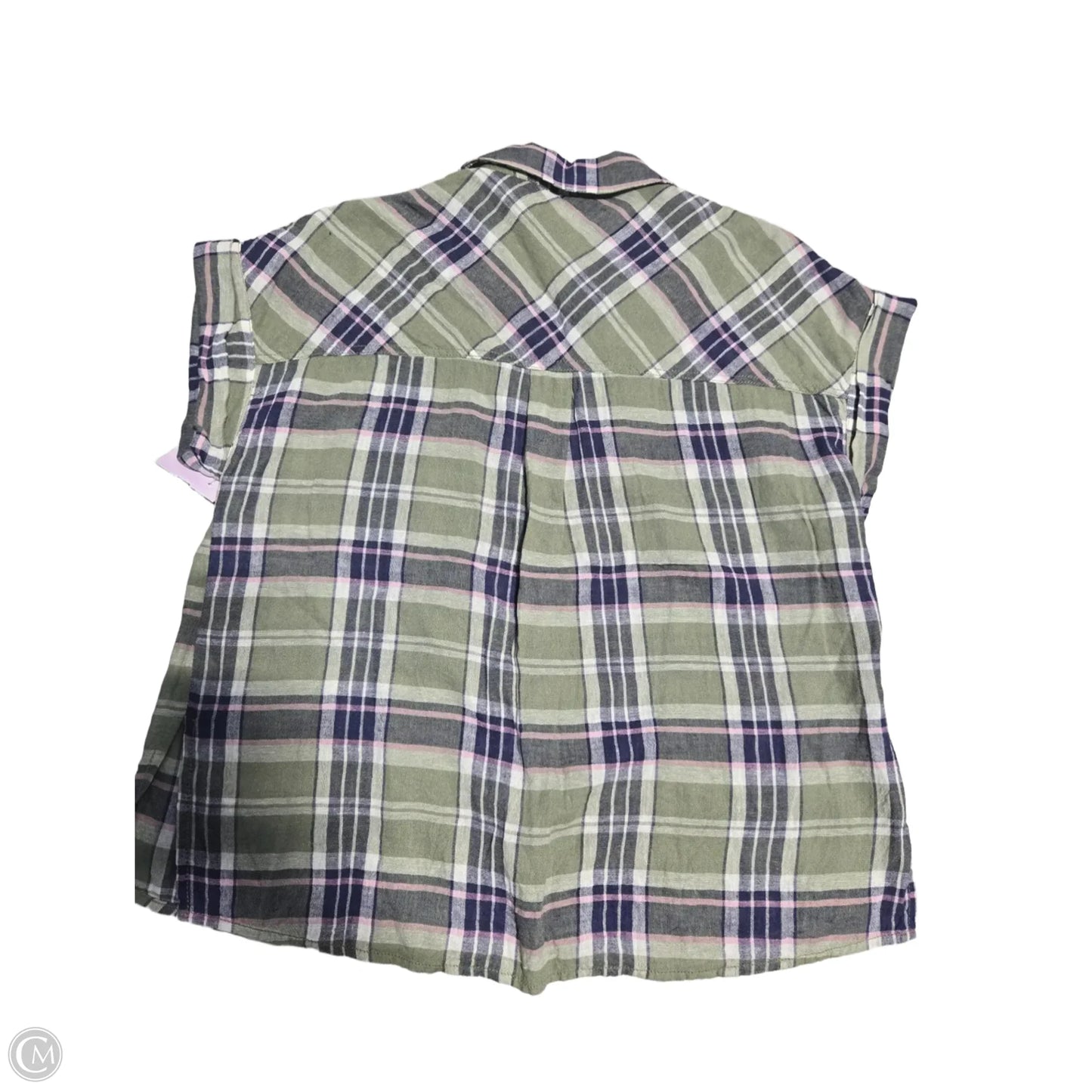 Top Short Sleeve By Sanctuary In Plaid Pattern, Size: S