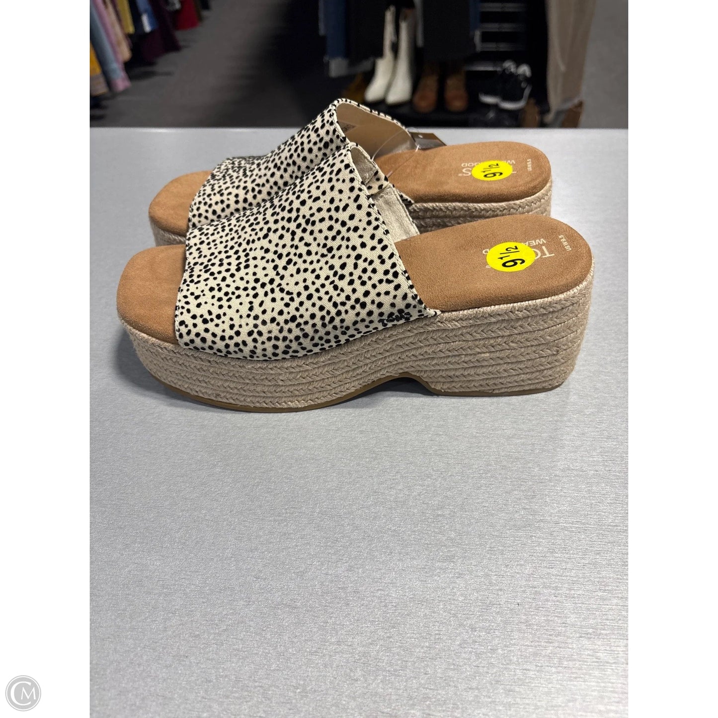 Sandals Heels Wedge By Toms In Animal Print, Size: 9.5