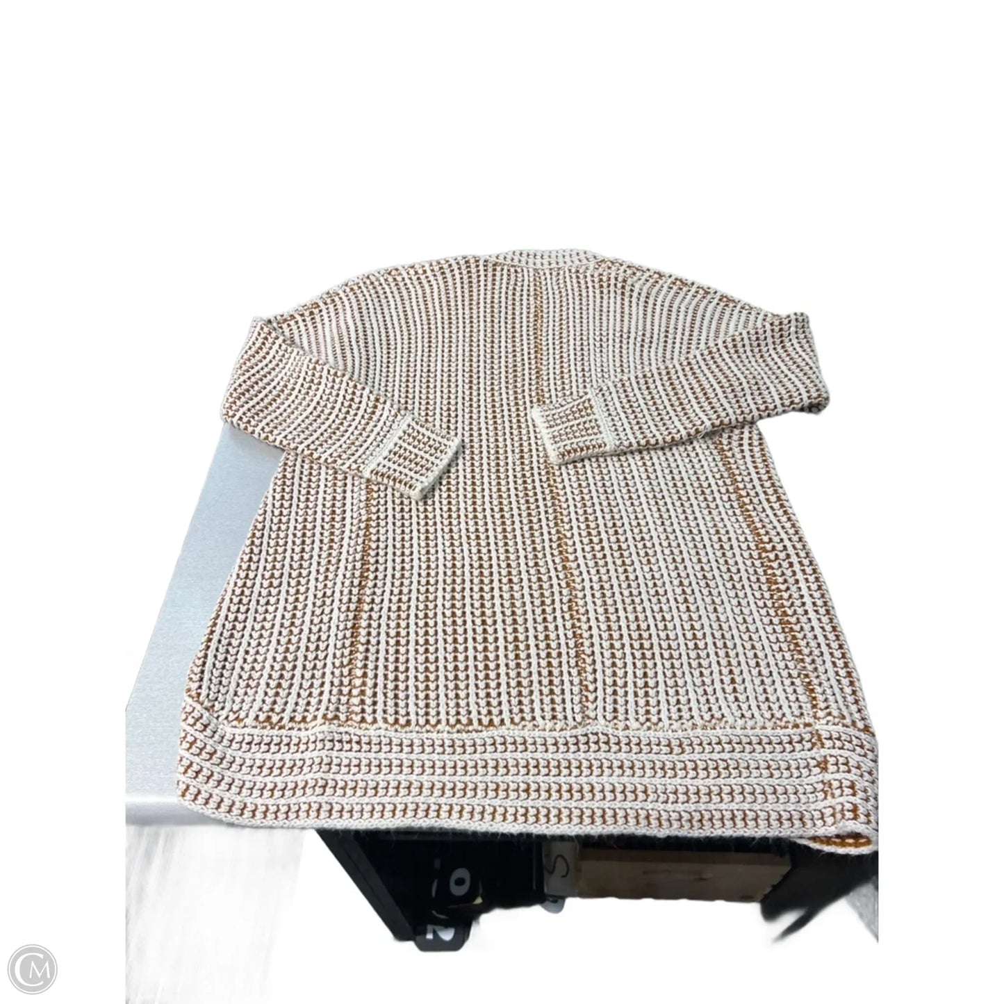 Cardigan By Pink Rose In Brown & White, Size: M