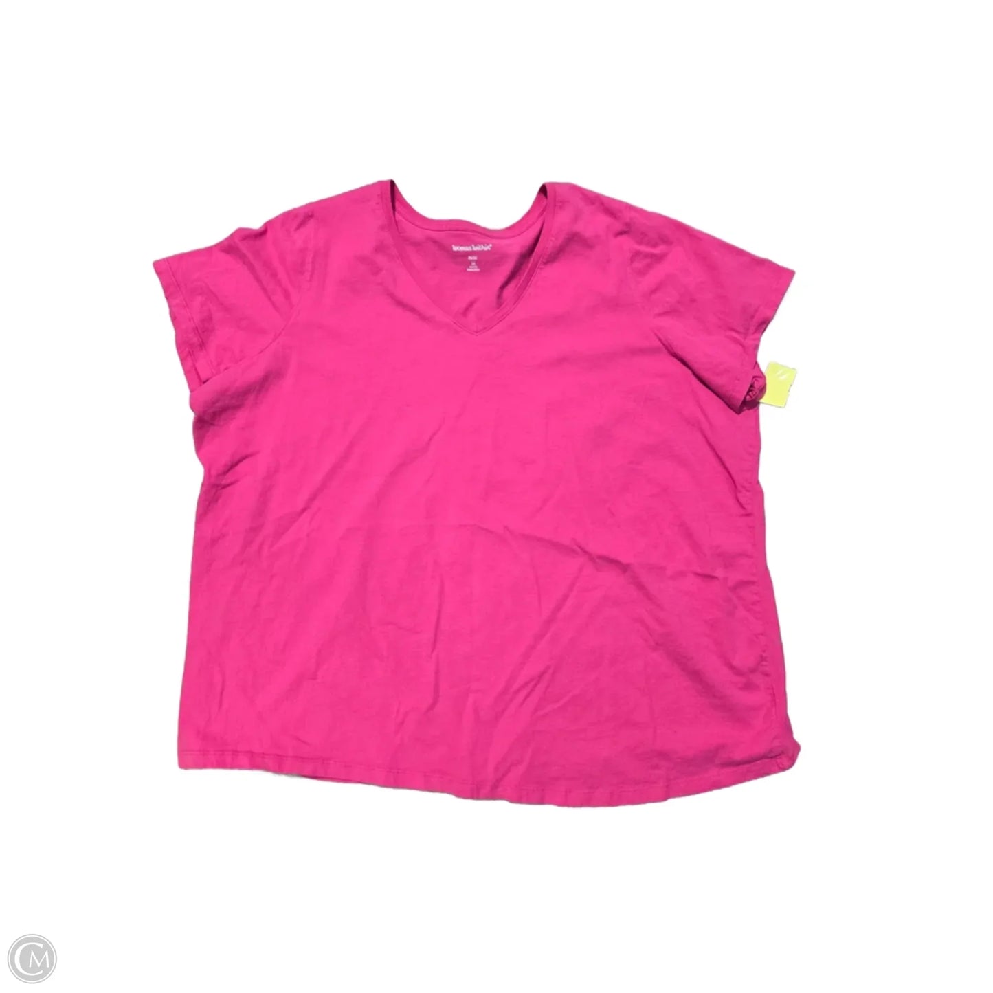 Top Short Sleeve Basic By Woman Within In Pink, Size: 3x