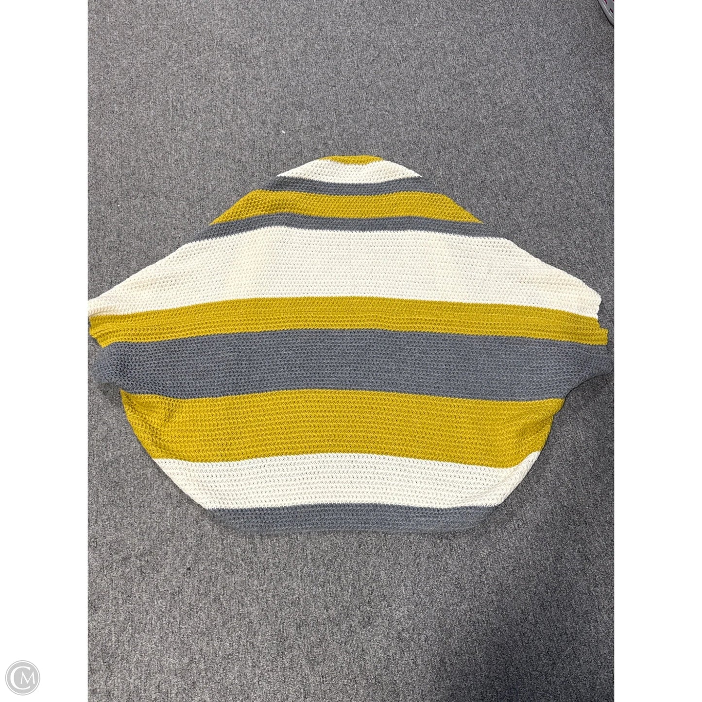 Cardigan By L Love In Grey & Yellow, Size: M