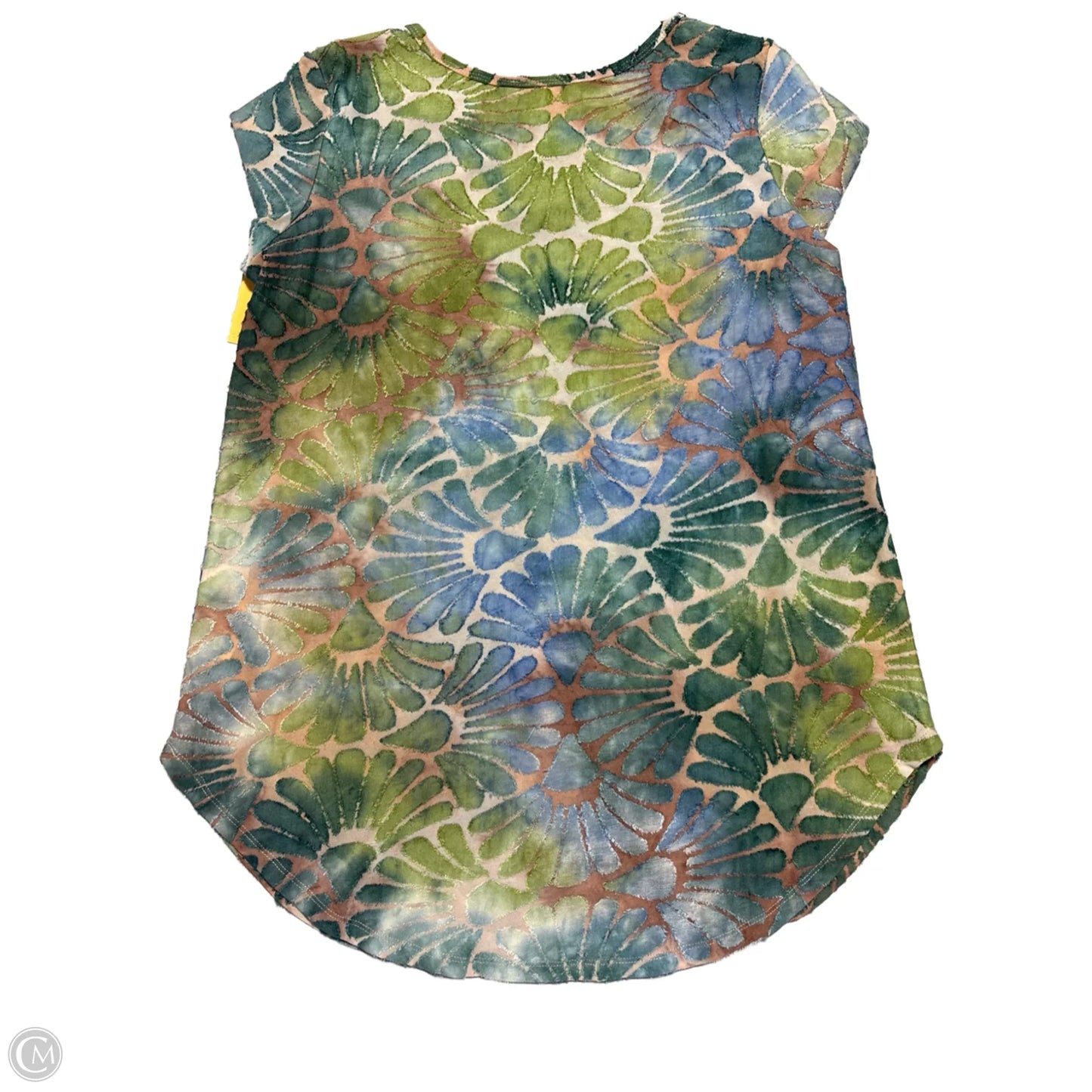 Blouse Long Sleeve By Karen Kane In Blue & Green, Size: S