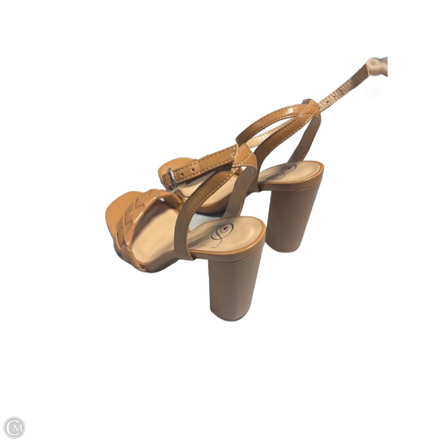 Sandals Heels Block By Cmc In Tan, Size: 6.5