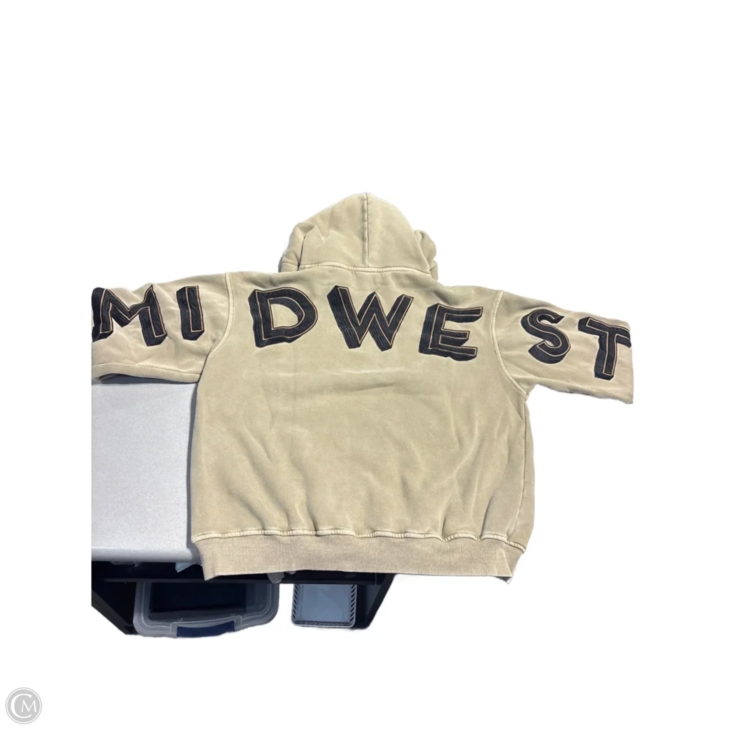 Sweatshirt Hoodie By Hinge In Tan, Size: M