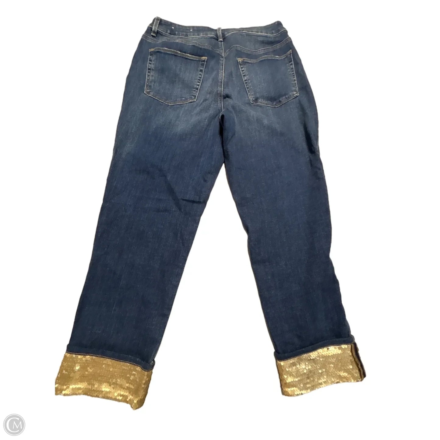Jeans Straight By Chicos In Blue Denim, Size: 8