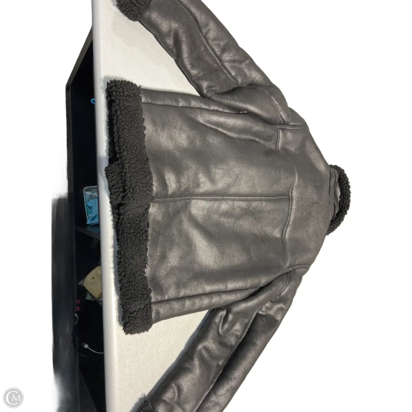 Coat Faux Fur & Sherpa By H&m In Black, Size: Xs