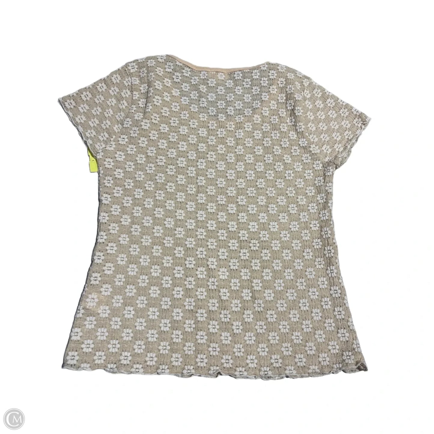 Top Short Sleeve By Hem & Thread In Tan, Size: L