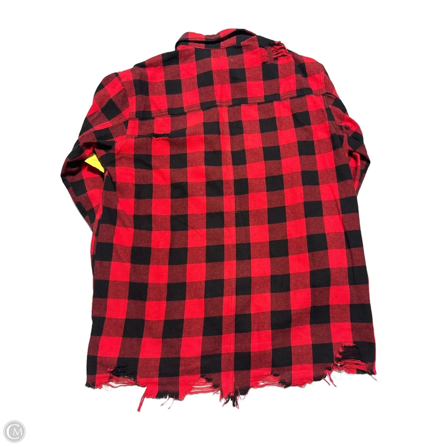 Top Long Sleeve By Risen In Black & Red, Size: S