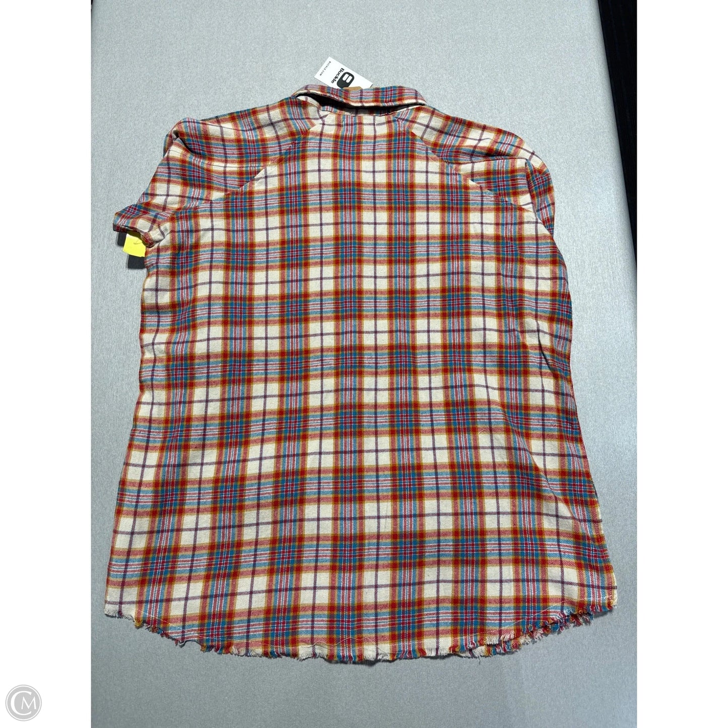 Top Long Sleeve By Gilded Intent In Plaid Pattern, Size: S