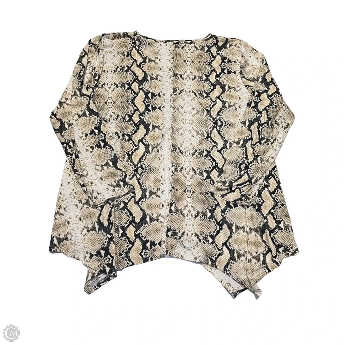Top 3/4 Sleeve By Green Envelope In Snakeskin Print, Size: 3x