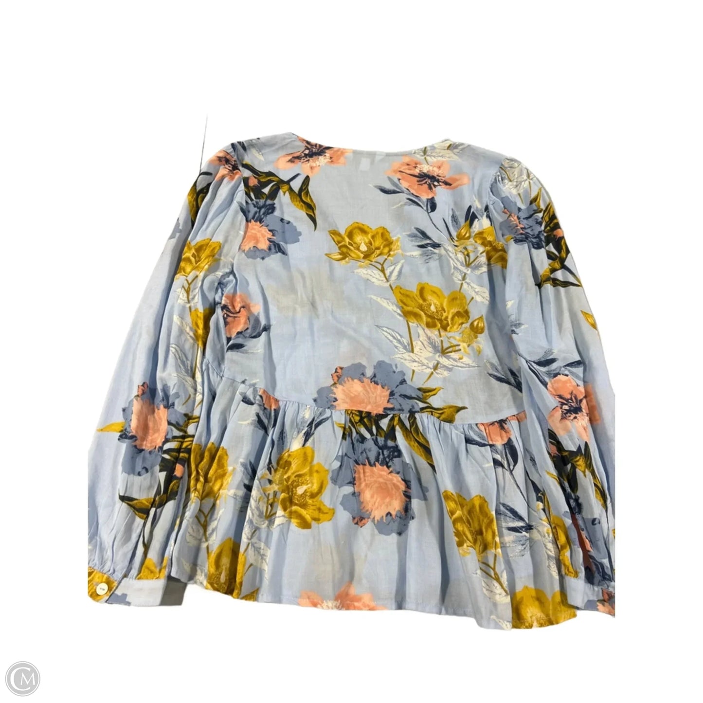 Blouse Long Sleeve By Lucky Brand In Blue, Size: S