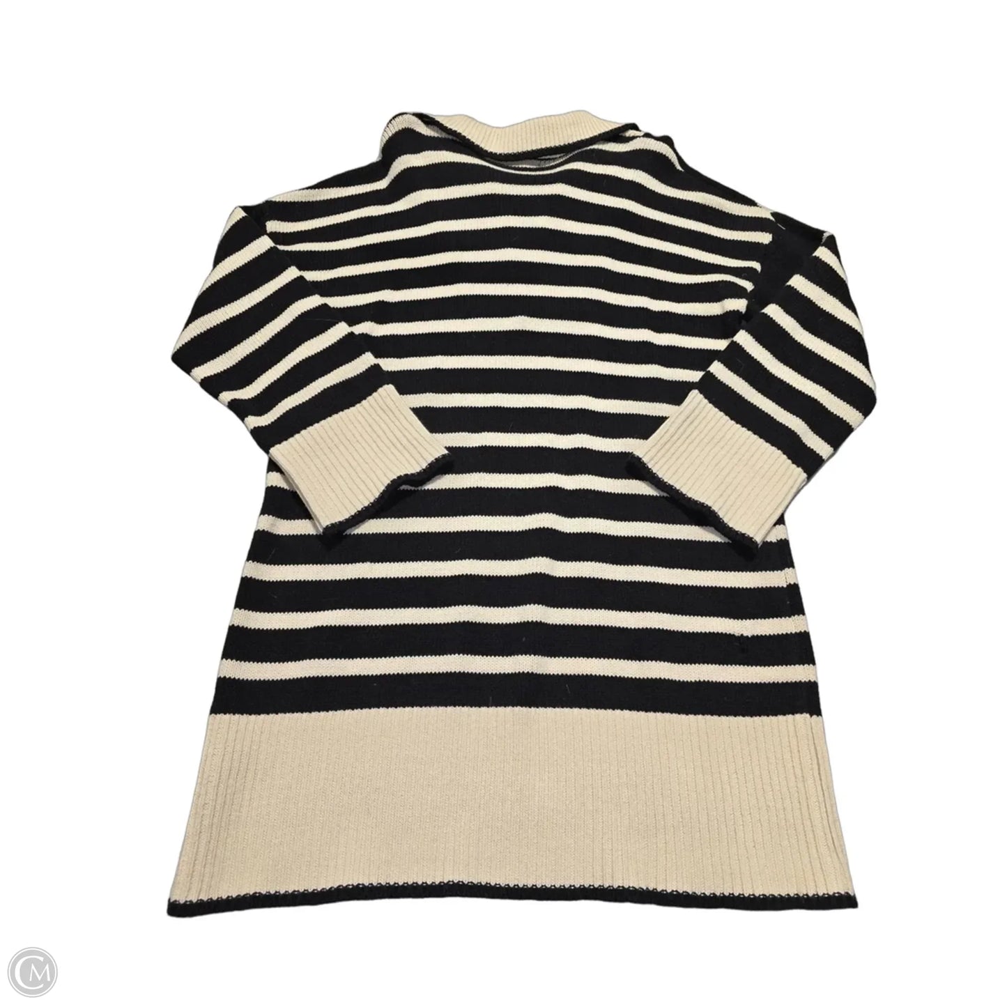 Dress Sweater By Blu Pepper In Striped Pattern, Size: M