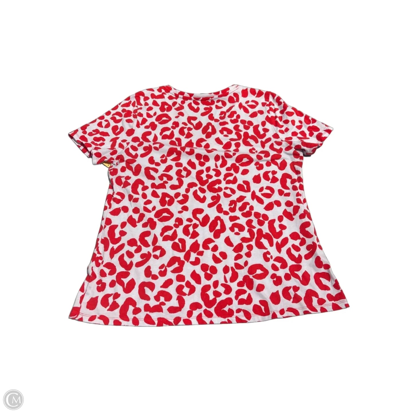 Top Short Sleeve By Ann Taylor In Red & White, Size: Xl