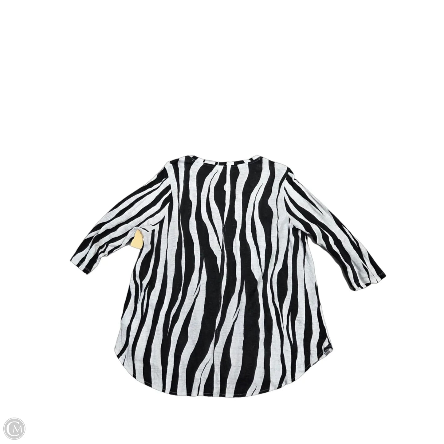 Top 3/4 Sleeve By Rachel Zoe In Zebra Print, Size: 1x