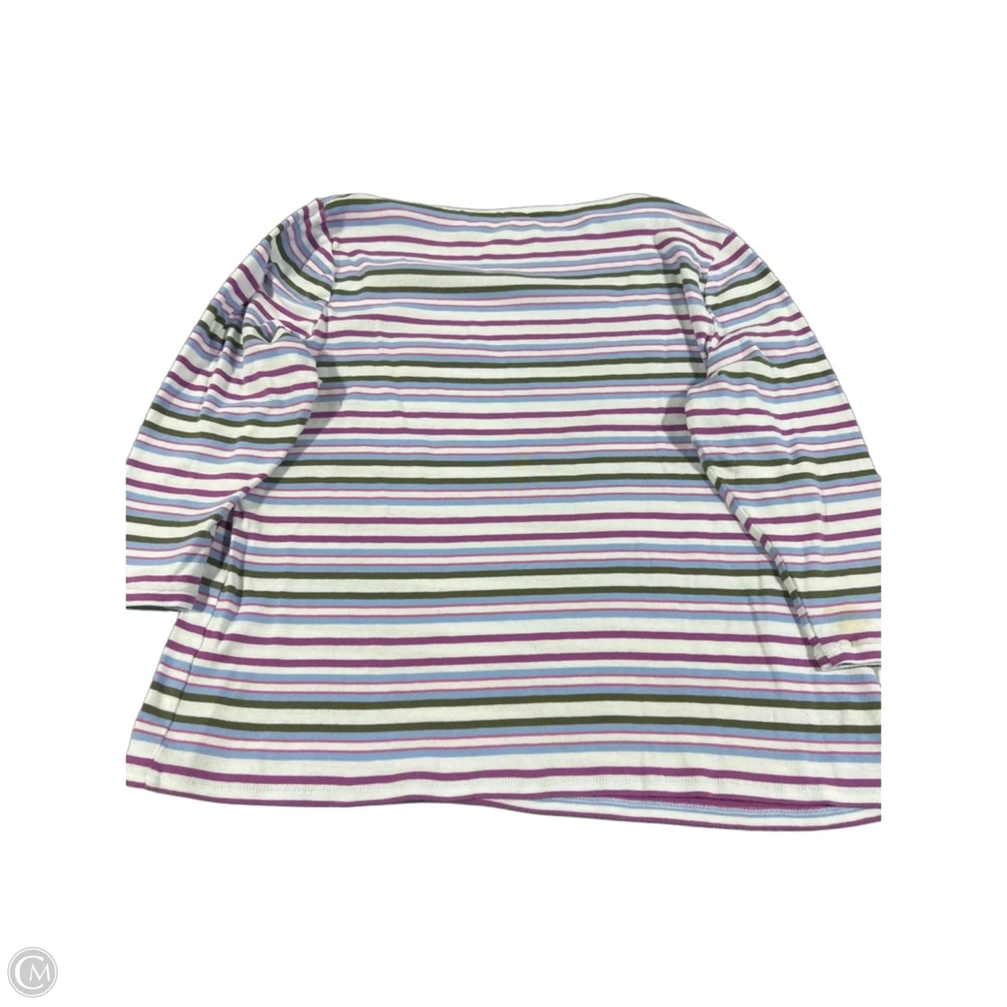 Top 3/4 Sleeve By Talbots In Striped Pattern, Size: Xl