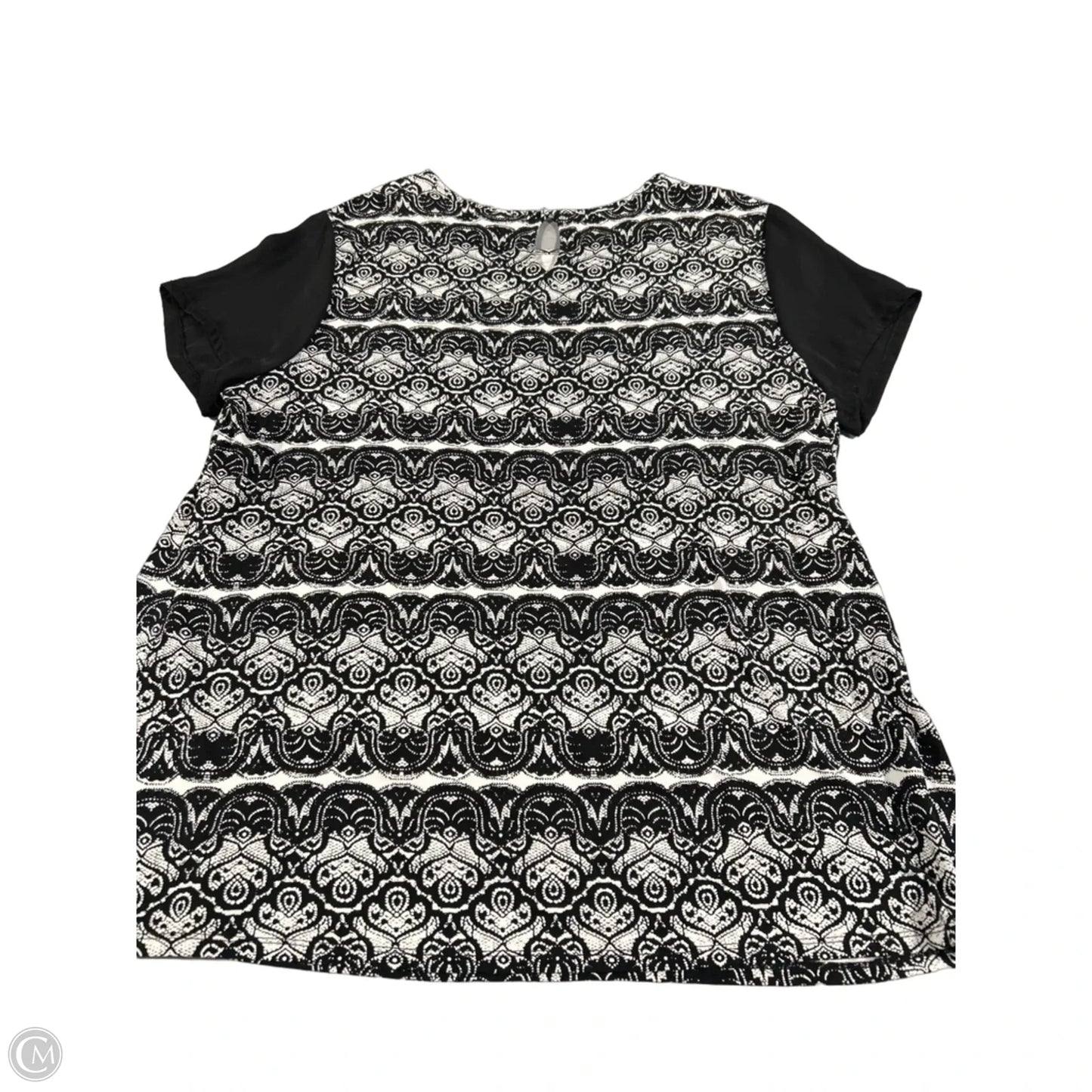 Top Short Sleeve By Liz And Co In Black & White, Size: 2x