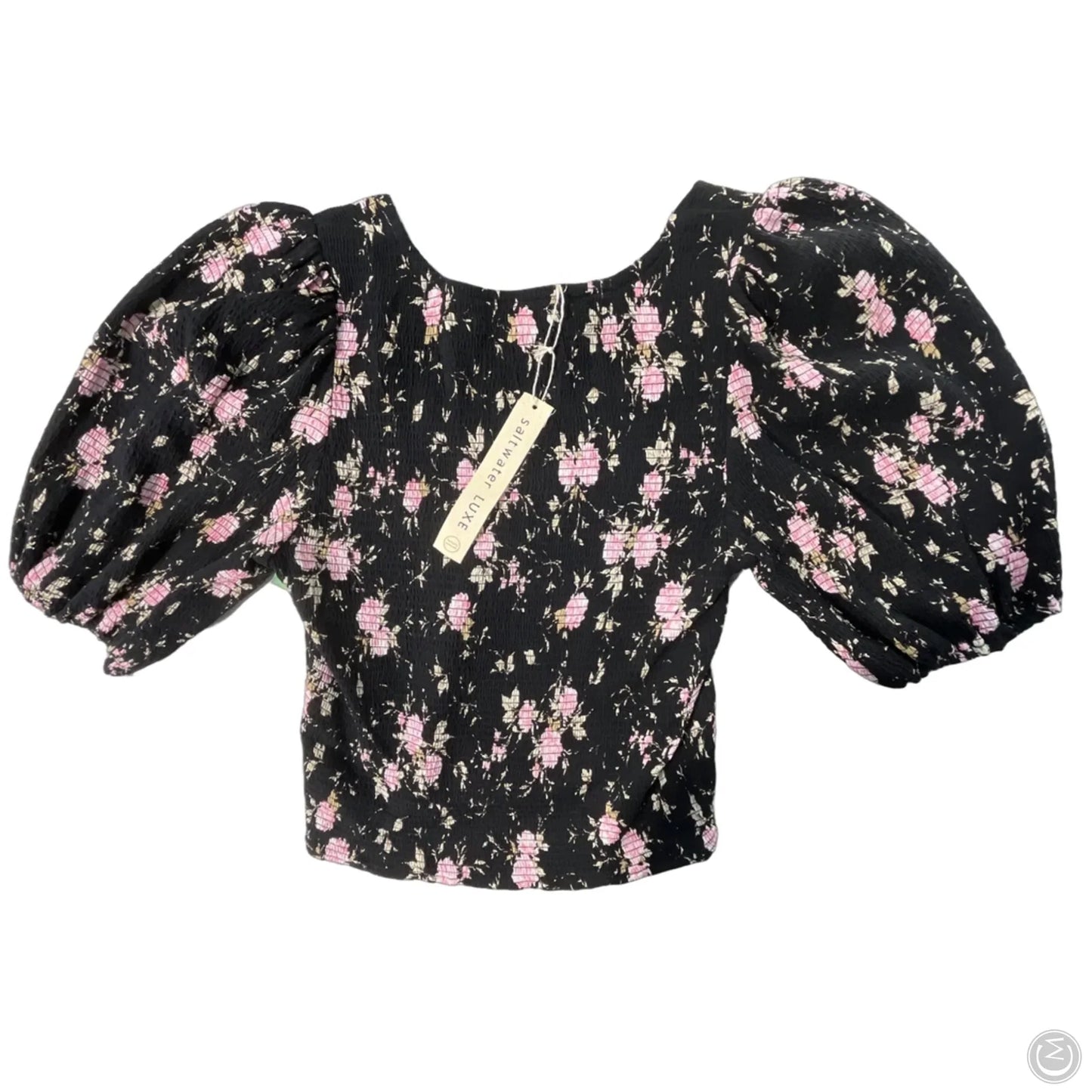 Top Short Sleeve By Saltwater Luxe In Black & Pink, Size: L