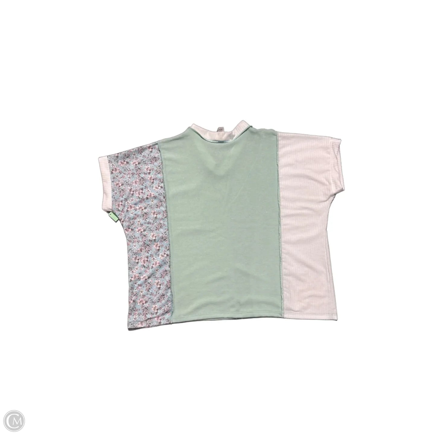 Top Short Sleeve By 7th Ray In Green & White, Size: M