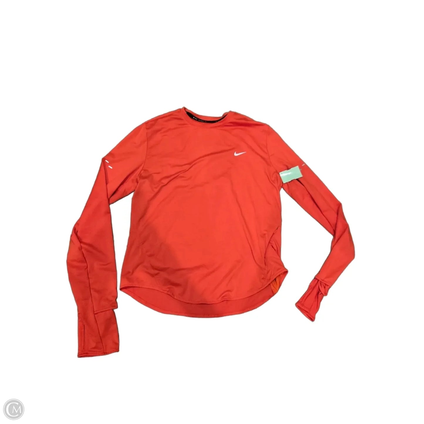 Athletic Top Long Sleeve Collar By Nike In Red, Size: M