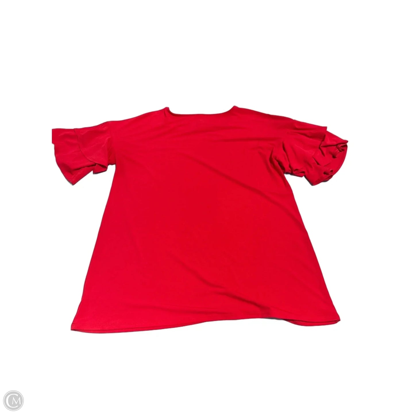 Blouse Short Sleeve By Zenana Outfitters In Red, Size: L