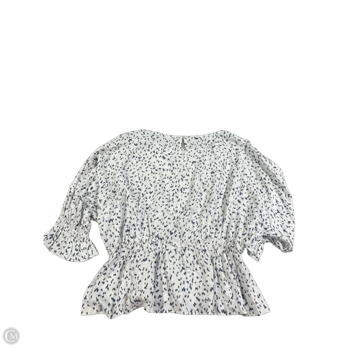 Blouse 3/4 Sleeve By Cmc In Blue & White, Size: S