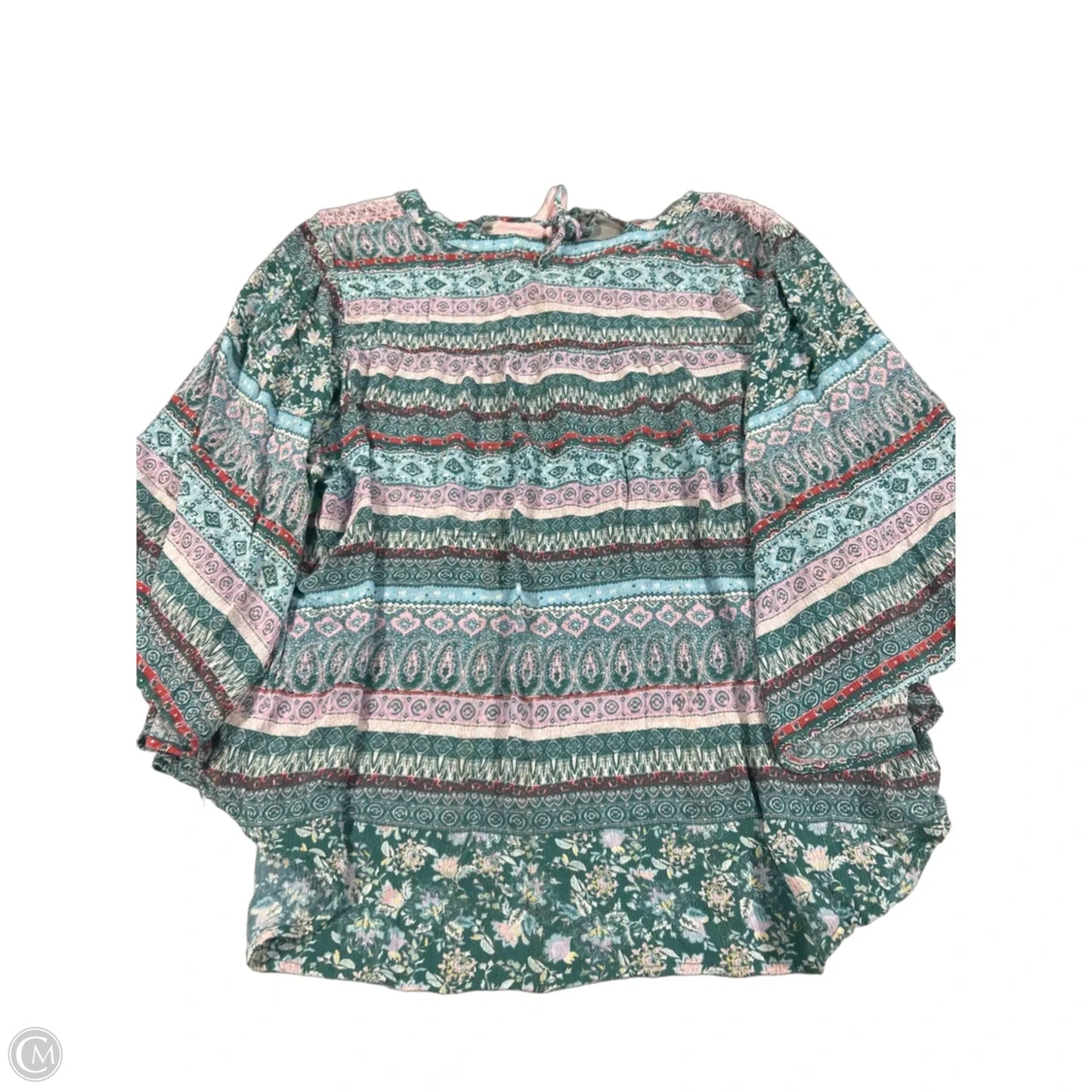 Top Long Sleeve By One World In Blue, Size: 3x