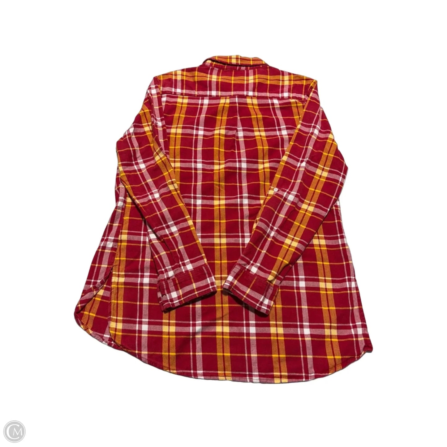 Top Long Sleeve By Cme In Red & Yellow, Size: L