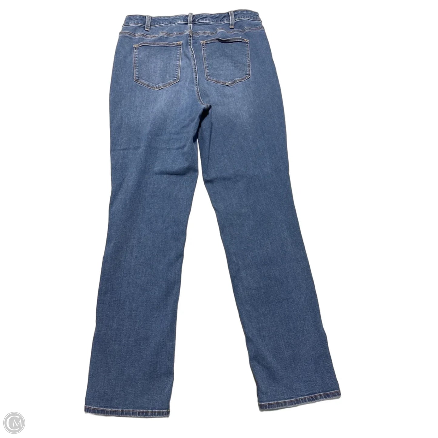 Jeans Straight By Talbots In Blue Denim, Size: 14