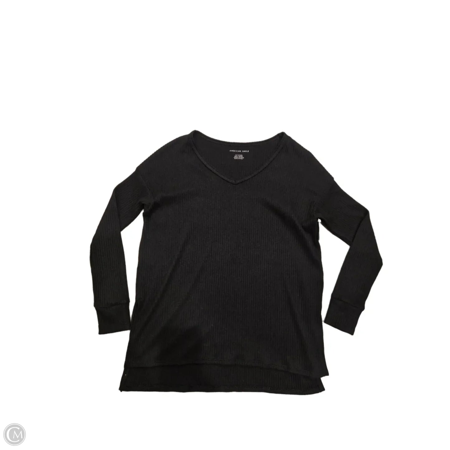 Top Long Sleeve By American Eagle In Black, Size: Xs
