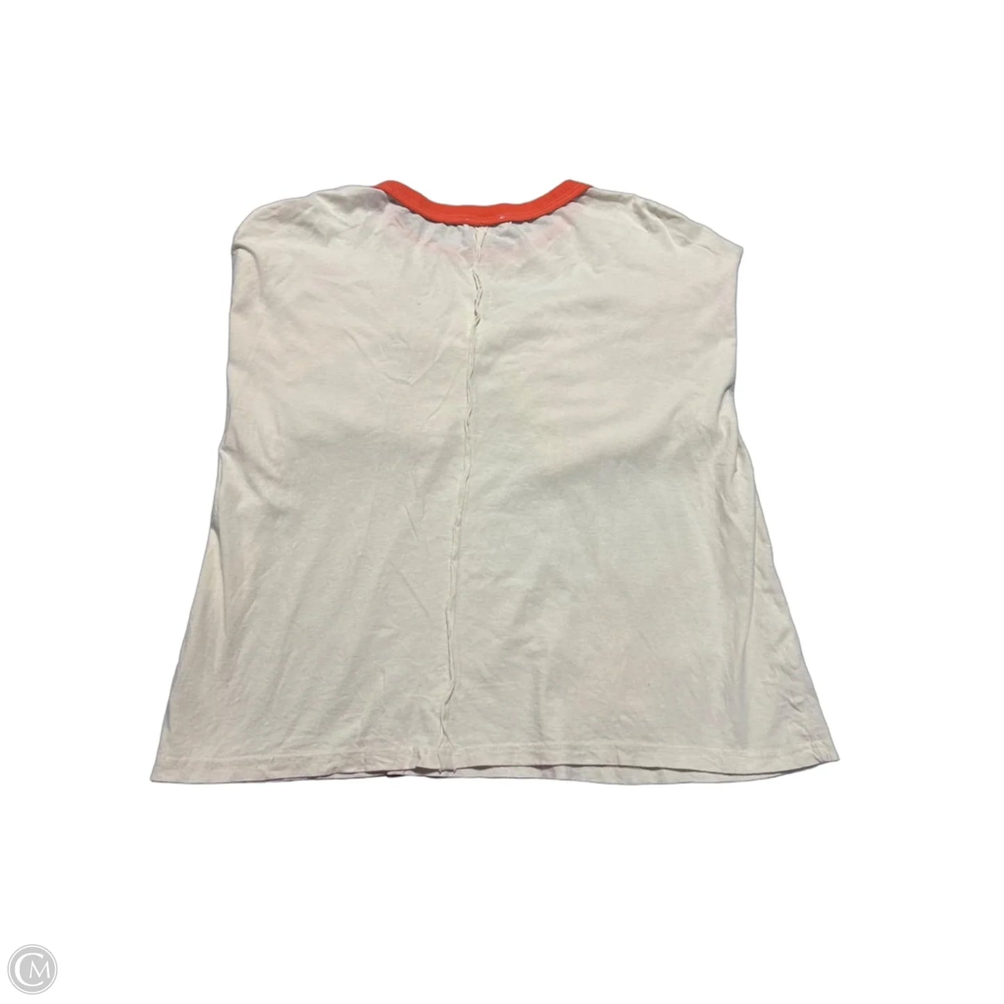 Top Short Sleeve By Sage In Orange & Pink, Size: L