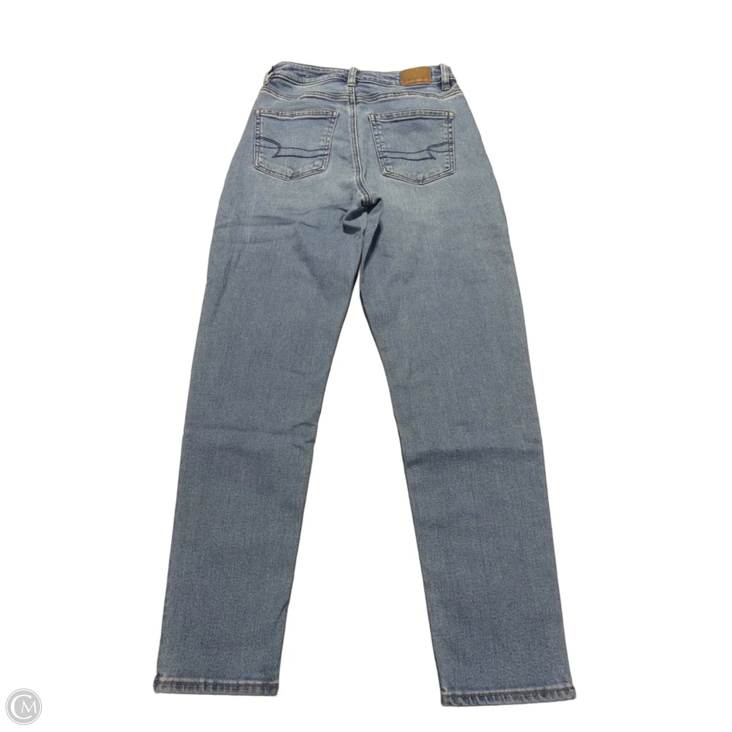 Jeans Straight By American Eagle In Blue Denim, Size: 0