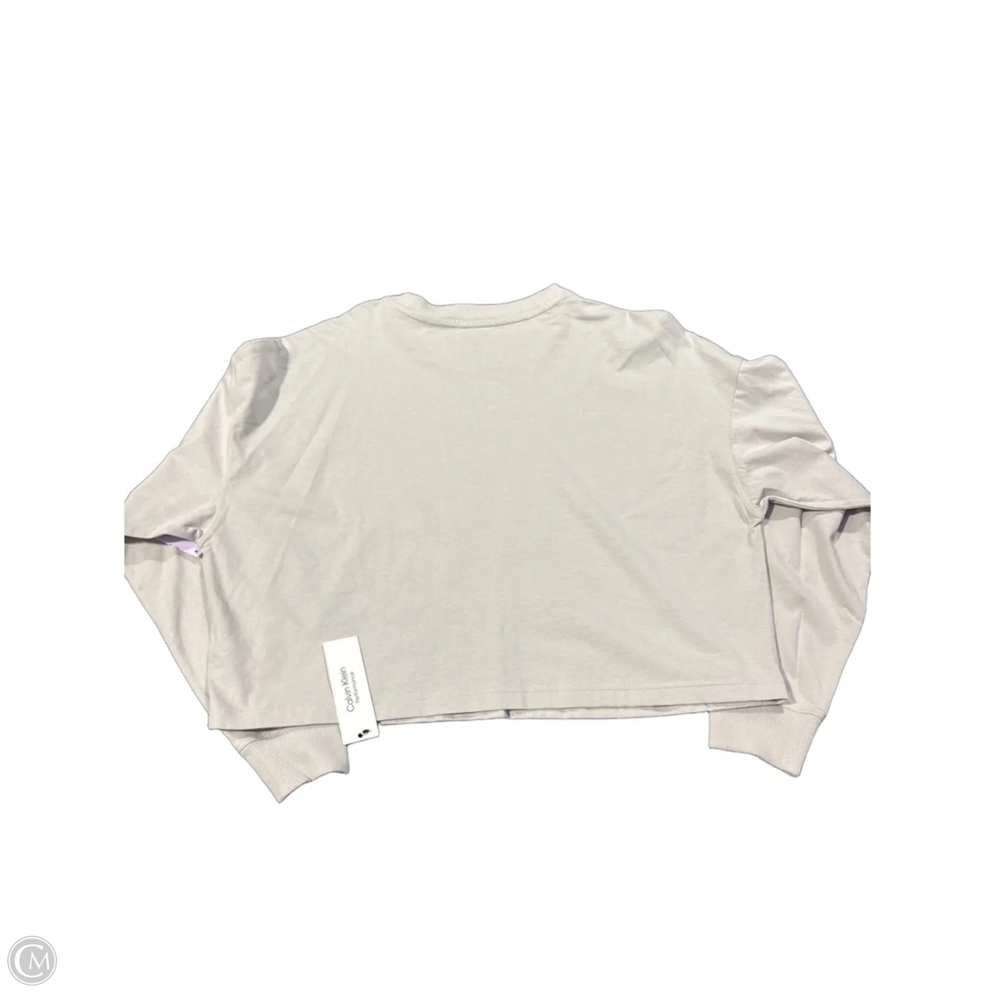 Top Long Sleeve By Calvin Klein In Tan, Size: S