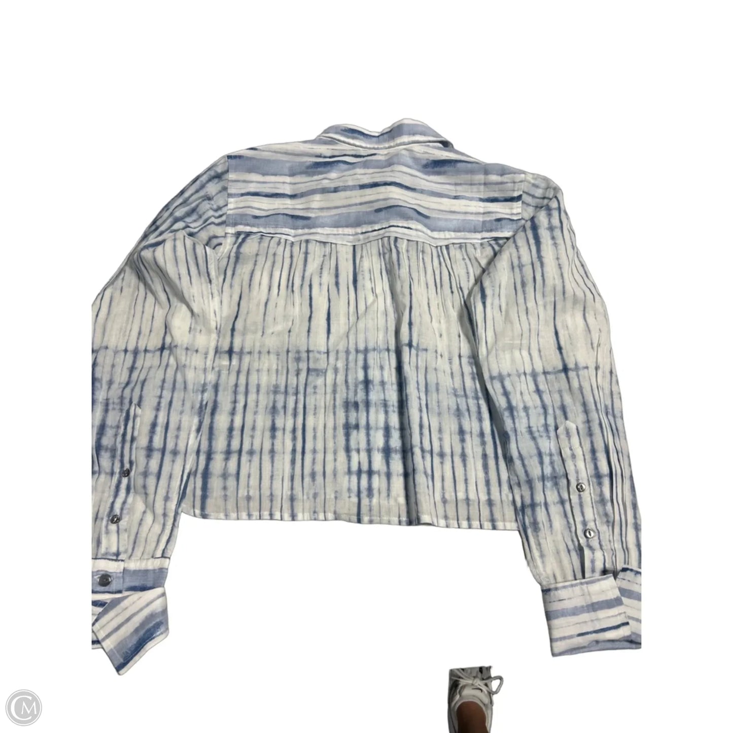 Top Long Sleeve By Gap In Blue & White, Size: Xxs
