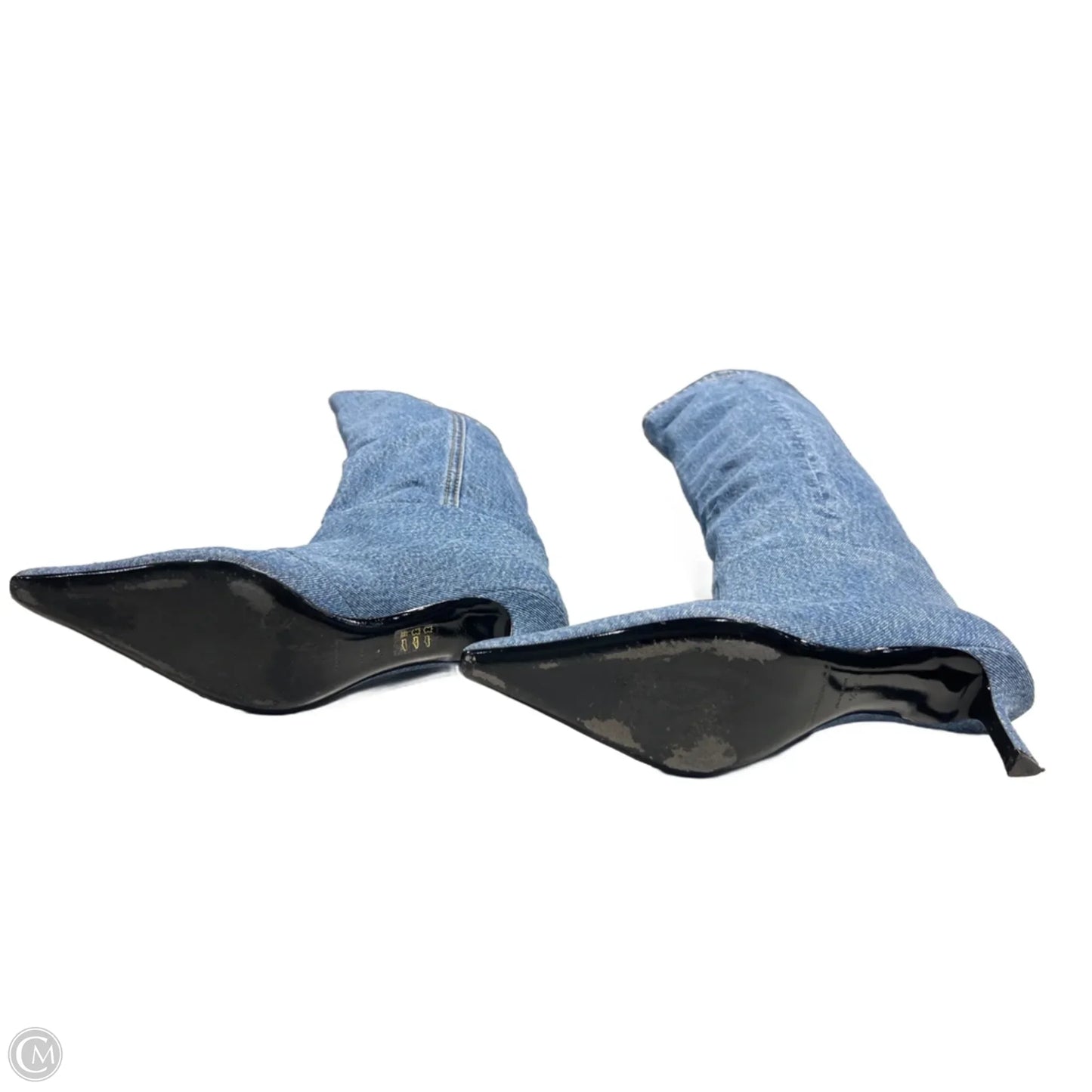 Boots Luxury Designer By Alexander Wang In Blue Denim, Size: 8.5