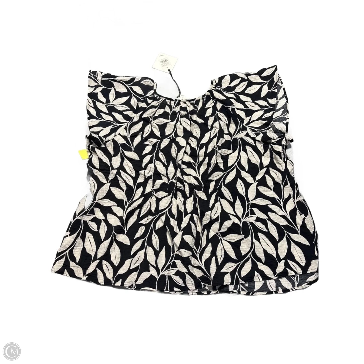 Top Short Sleeve By Ava & Viv In Black & White, Size: 3x