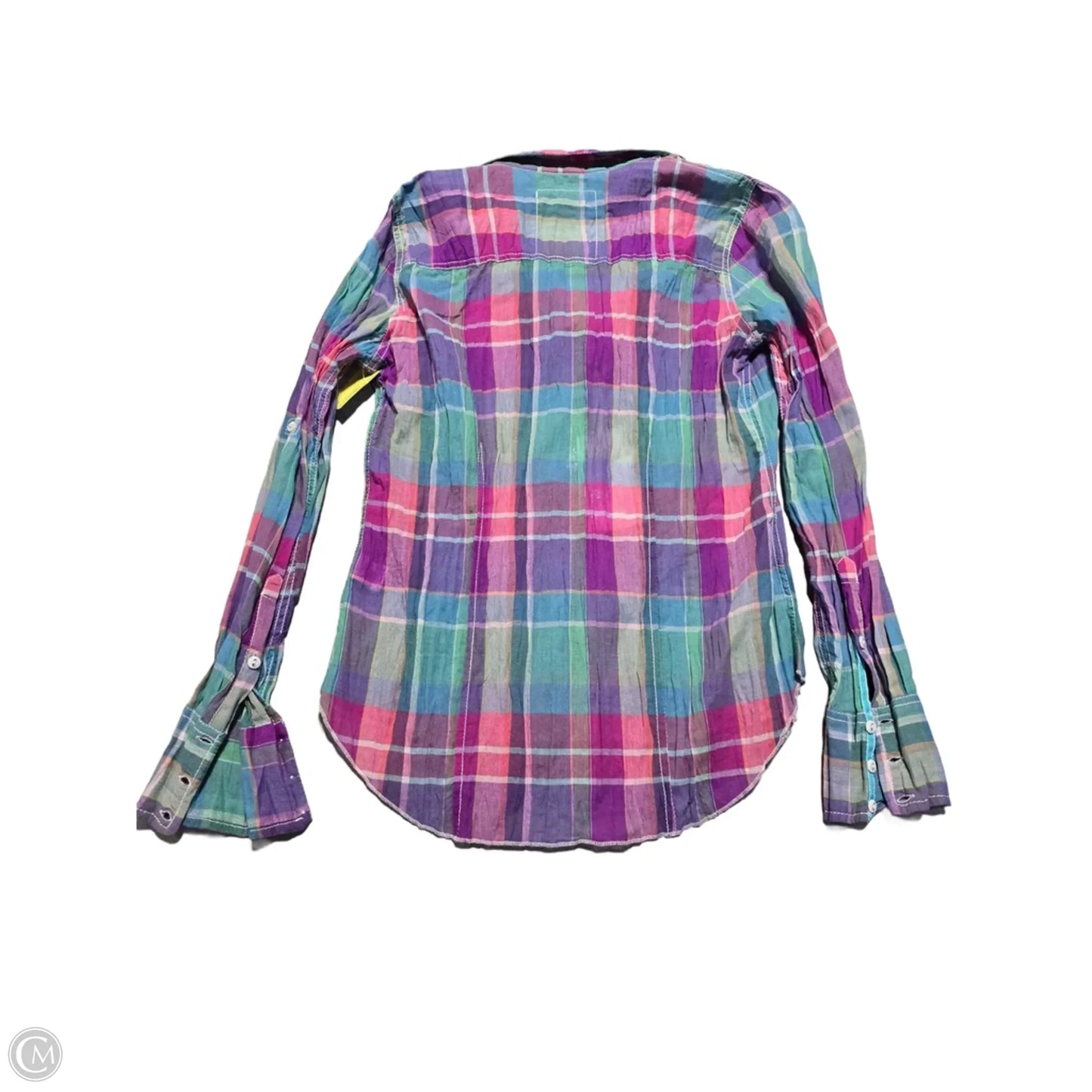 Top Long Sleeve By Cmc In Plaid Pattern, Size: S