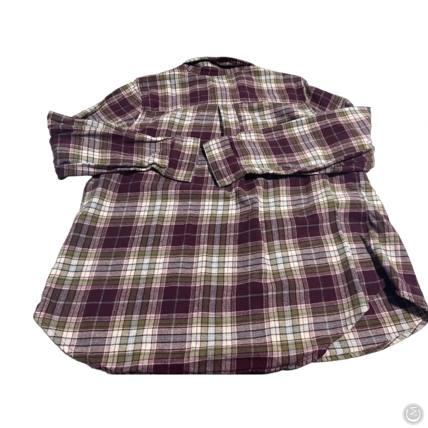 Top Long Sleeve By Croft And Barrow In Plaid Pattern, Size: 1x