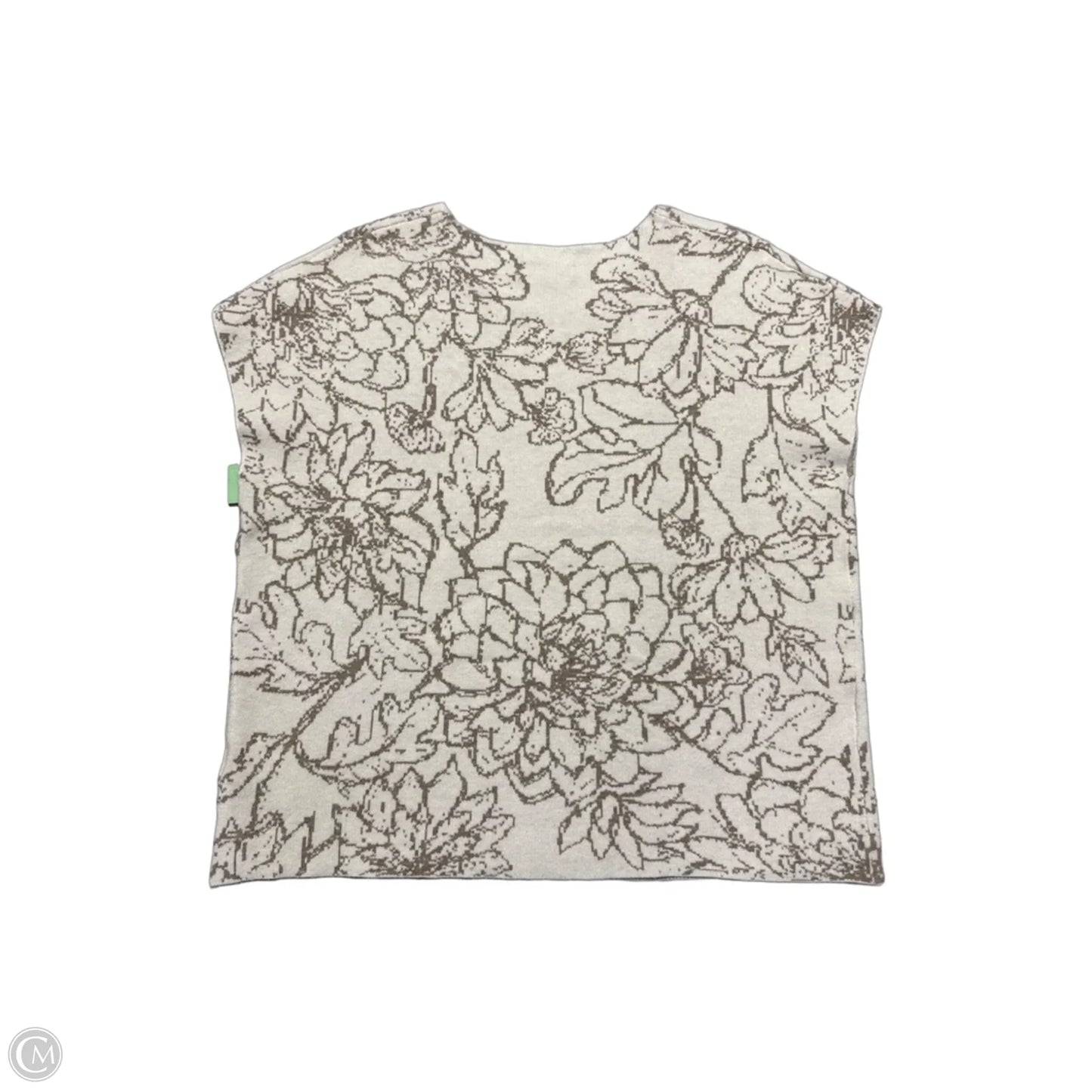 Top Short Sleeve By Cynthia Rowley In Brown & White, Size: L