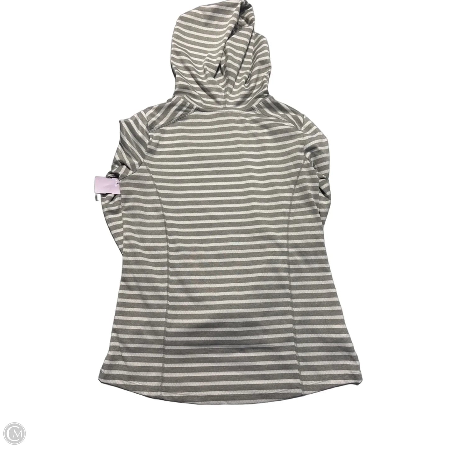 Sweatshirt Hoodie By Eddie Bauer In Grey & White, Size: S
